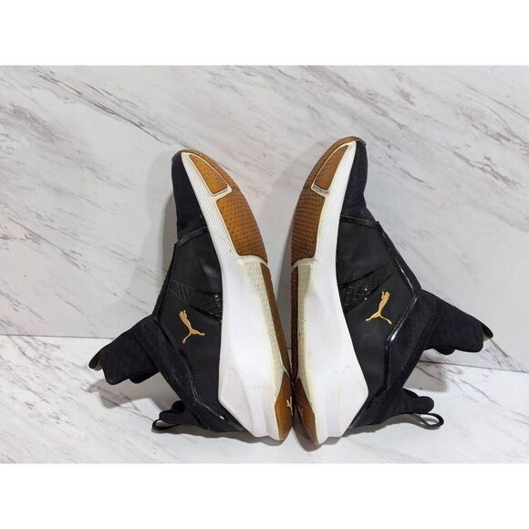 Puma Women's Black & Gold Slip-On Almond Toe Sneakers Shoe Size 7 - Picture 7 of 8